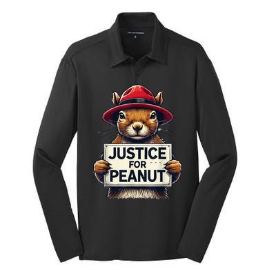 Cute Justice For Peanut The Squirrel Wanted Gift Silk Touch Performance Long Sleeve Polo