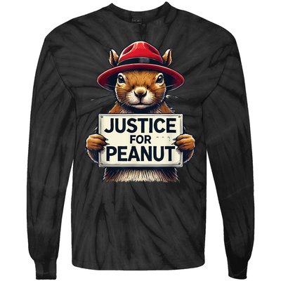 Cute Justice For Peanut The Squirrel Wanted Gift Tie-Dye Long Sleeve Shirt