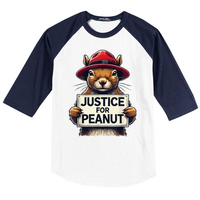 Cute Justice For Peanut The Squirrel Wanted Gift Baseball Sleeve Shirt