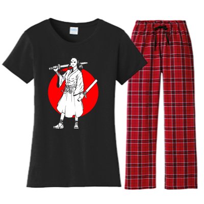 Cool Japanese Fighter And Japan Women's Flannel Pajama Set