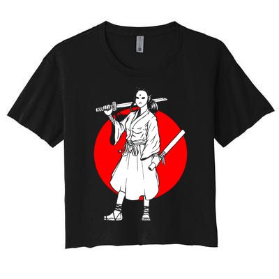 Cool Japanese Fighter And Japan Women's Crop Top Tee