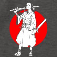 Cool Japanese Fighter And Japan Vector Backpack
