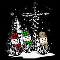 Christmas Jesus Faith Hope Love Snowman Christian Xmas Funny Cooling Performance Crew T-Shirt
