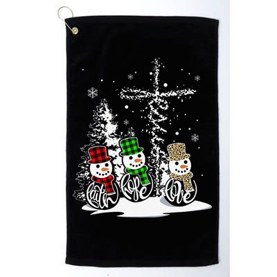 Christmas Jesus Faith Hope Love Snowman Christian Xmas Funny Golf Towel
