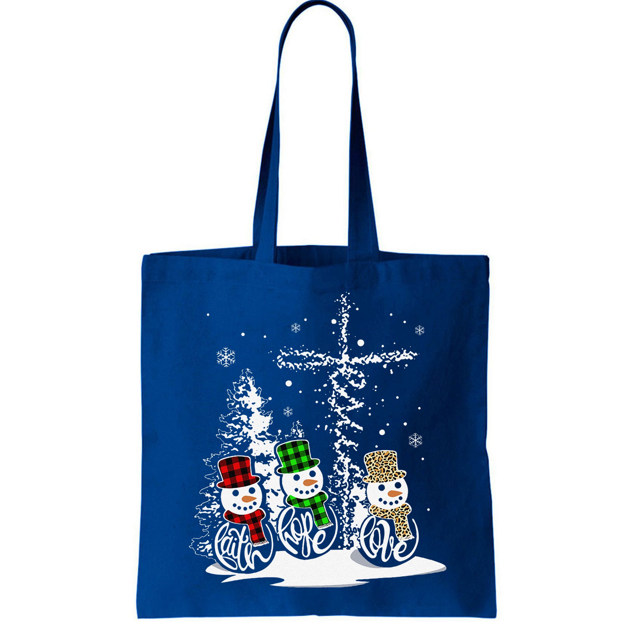 Christmas Jesus Faith Hope Love Snowman Christian Xmas Funny Bag