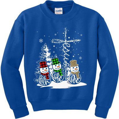 Christmas Jesus Faith Hope Love Snowman Christian Xmas Funny Kids Sweatshirt