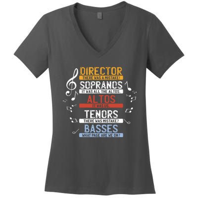 Choir Joke Funny Music Singing Tee Men Women Kids Women's V-Neck T-Shirt