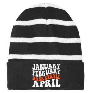 Creative January February Basketball April Basketball Gamer Striped Beanie with Solid Band