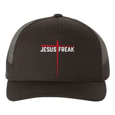 Christian Jesus Freak Red Cross Yupoong Adult 5-Panel Trucker Hat