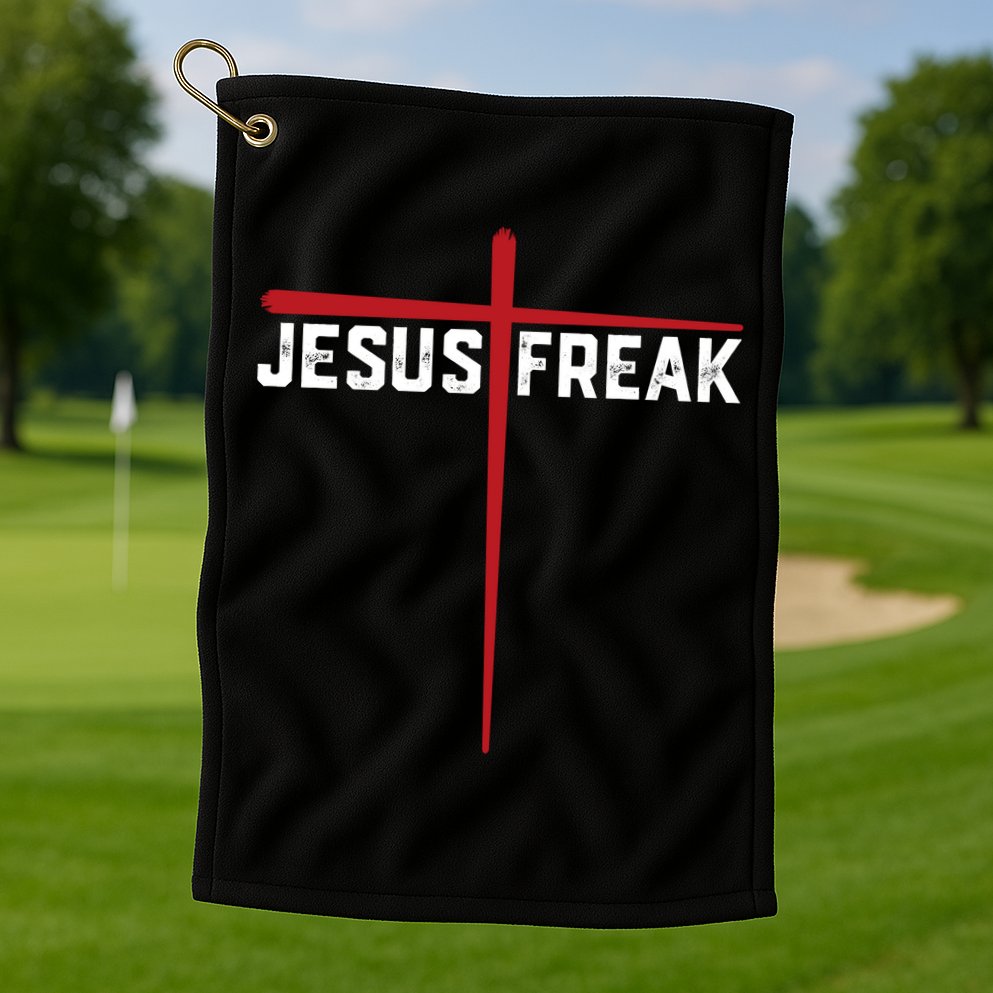Christian Jesus Freak Red Cross Golf Towel