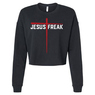 Christian Jesus Freak Red Cross Cropped Pullover Crew