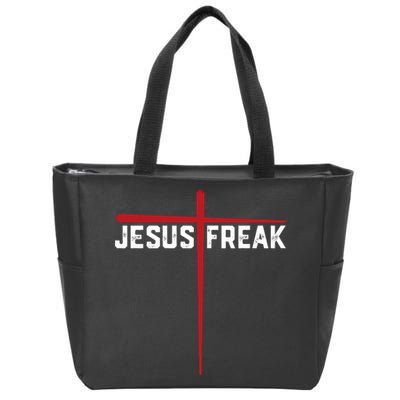 Christian Jesus Freak Red Cross Zip Tote Bag