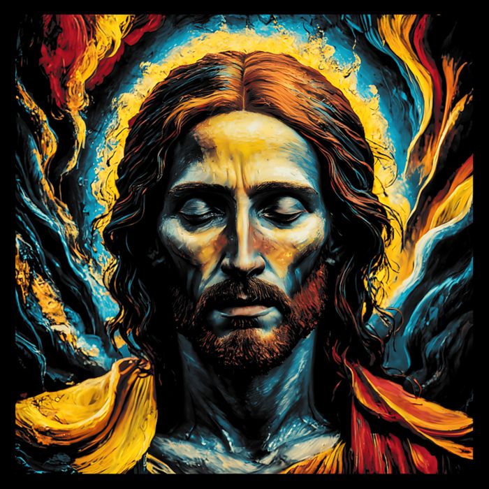 Christian Jesus Fire and Water Colorful Art  Cooling Performance Crew T-Shirt