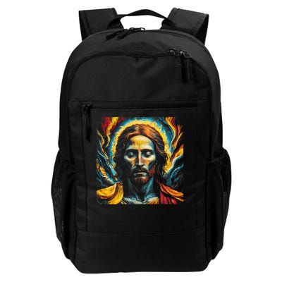 Christian Jesus Fire and Water Colorful Art  Backpack