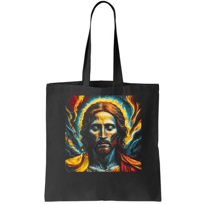 Christian Jesus Fire and Water Colorful Art  Bag
