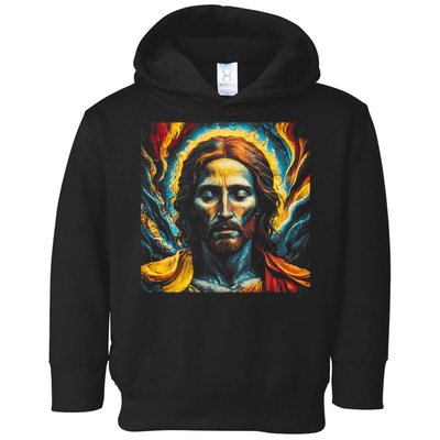 Christian Jesus Fire and Water Colorful Art  Toddler Hoodie