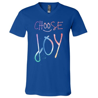 Choose Joy Gift Happy Motivational Gift V-Neck T-Shirt