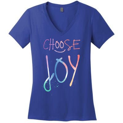 Choose Joy Gift Happy Motivational Gift Women's V-Neck T-Shirt