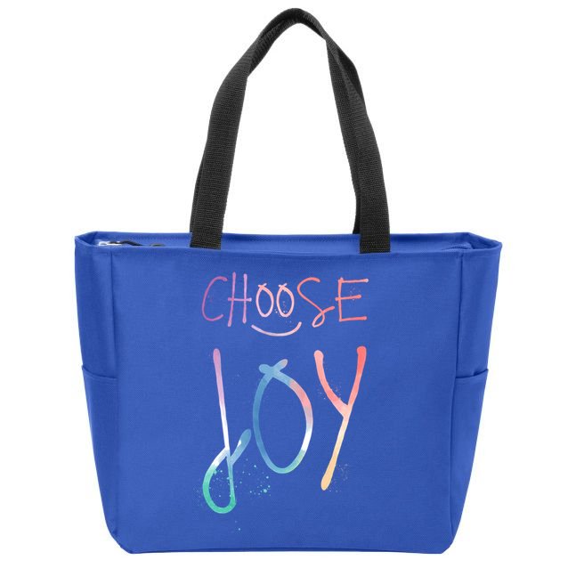 Choose Joy Gift Happy Motivational Gift Zip Tote Bag