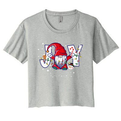 Christmas Joy Gnome Christmas Women's Crop Top Tee