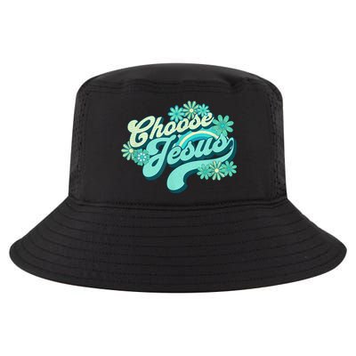 Choose Jesus Groovy Flowers Christian Retro Love Peace Cute Cool Comfort Performance Bucket Hat