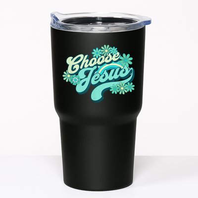Choose Jesus Groovy Flowers Christian Retro Love Peace Cute Tumbler