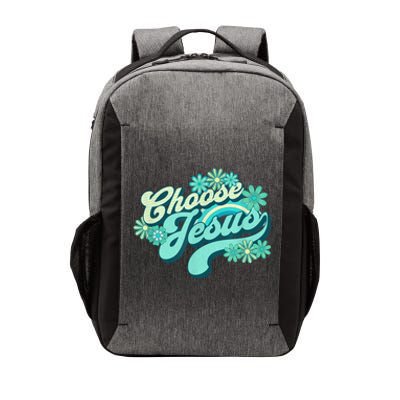 Choose Jesus Groovy Flowers Christian Retro Love Peace Cute Vector Backpack