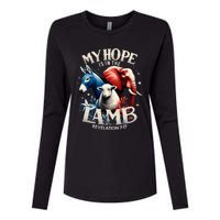 Christian Jesus God Elephant Donkey My Hope Is In The Lamb Womens Cotton Relaxed Long Sleeve T-Shirt