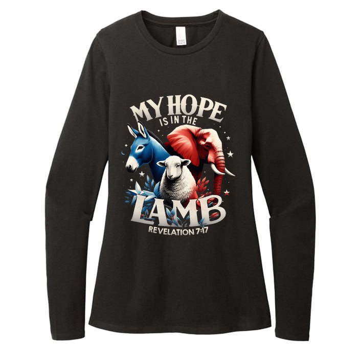 Christian Jesus God Elephant Donkey My Hope Is In The Lamb Womens CVC Long Sleeve Shirt