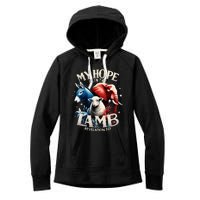 Christian Jesus God Elephant Donkey My Hope Is In The Lamb Women's Fleece Hoodie