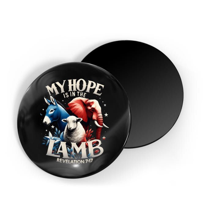 Christian Jesus God Elephant Donkey My Hope Is In The Lamb Magnet