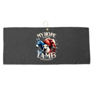 Christian Jesus God Elephant Donkey My Hope Is In The Lamb Large Microfiber Waffle Golf Towel