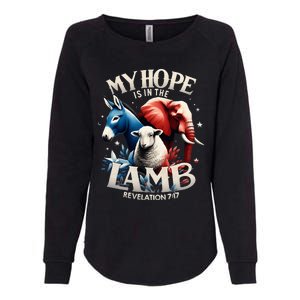 Christian Jesus God Elephant Donkey My Hope Is In The Lamb Womens California Wash Sweatshirt