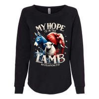 Christian Jesus God Elephant Donkey My Hope Is In The Lamb Womens California Wash Sweatshirt