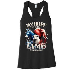 Christian Jesus God Elephant Donkey My Hope Is In The Lamb Women's Racerback Tank