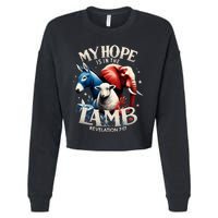 Christian Jesus God Elephant Donkey My Hope Is In The Lamb Cropped Pullover Crew