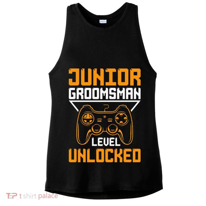 Cute Junior Groomsman Gaming Wedding Party Jr Gift Ladies PosiCharge Tri-Blend Wicking Tank