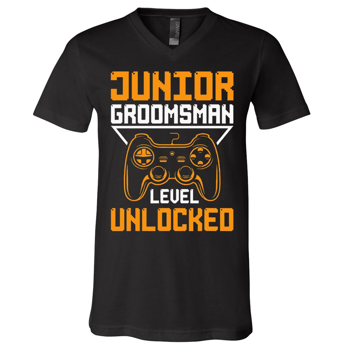 Cute Junior Groomsman Gaming Wedding Party Jr Gift V-Neck T-Shirt