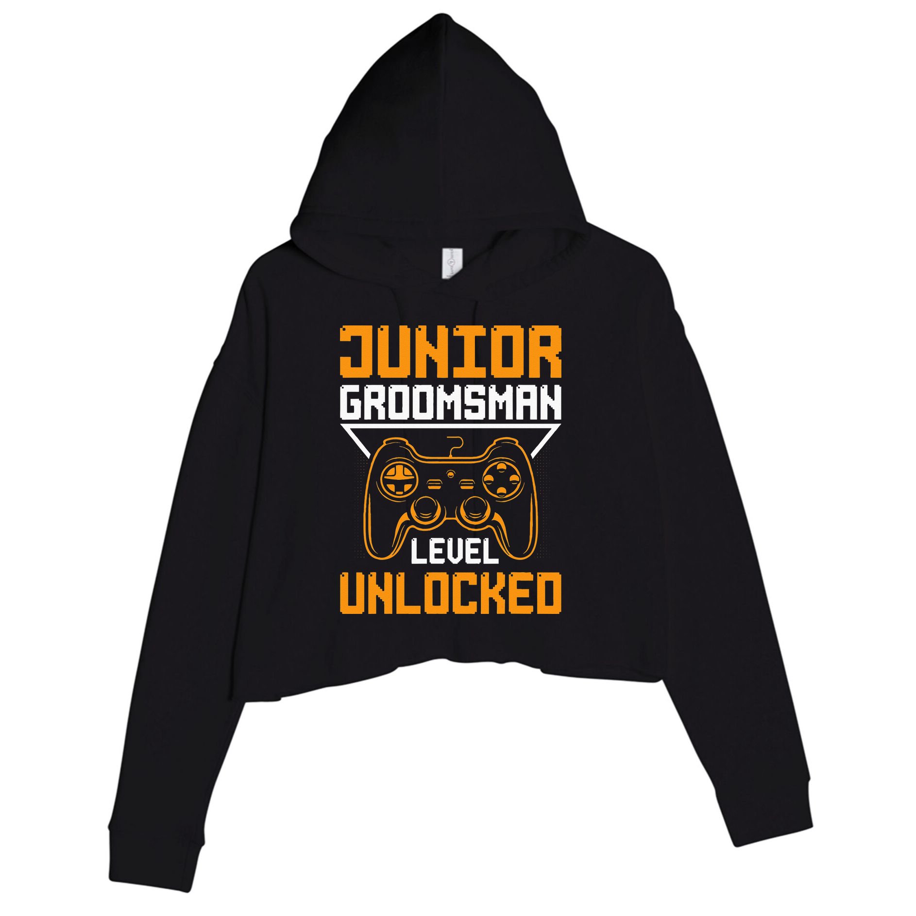 Cute Junior Groomsman Gaming Wedding Party Jr Gift Crop Fleece Hoodie