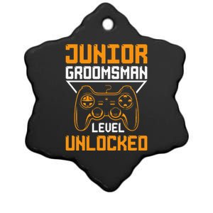 Cute Junior Groomsman Gaming Wedding Party Jr Gift Ceramic Star Ornament