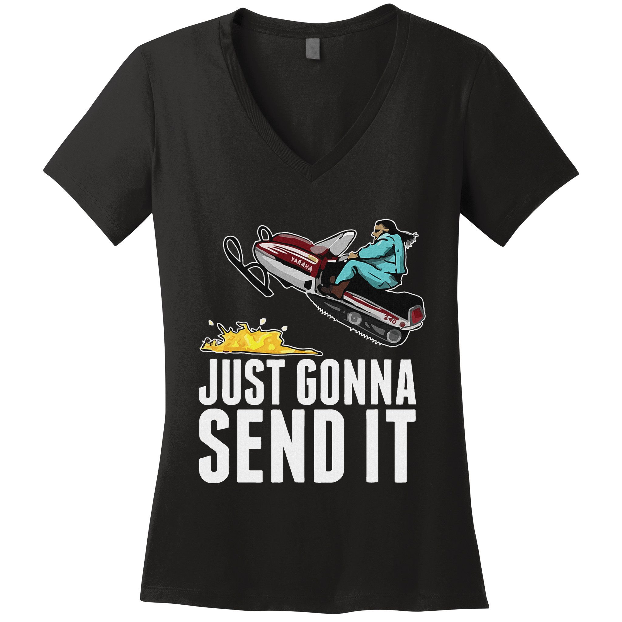 Cool Just Gonna Send It Women's V-Neck T-Shirt