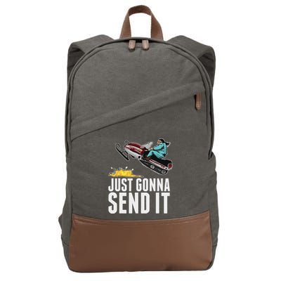 Cool Just Gonna Send It Cotton Canvas Backpack