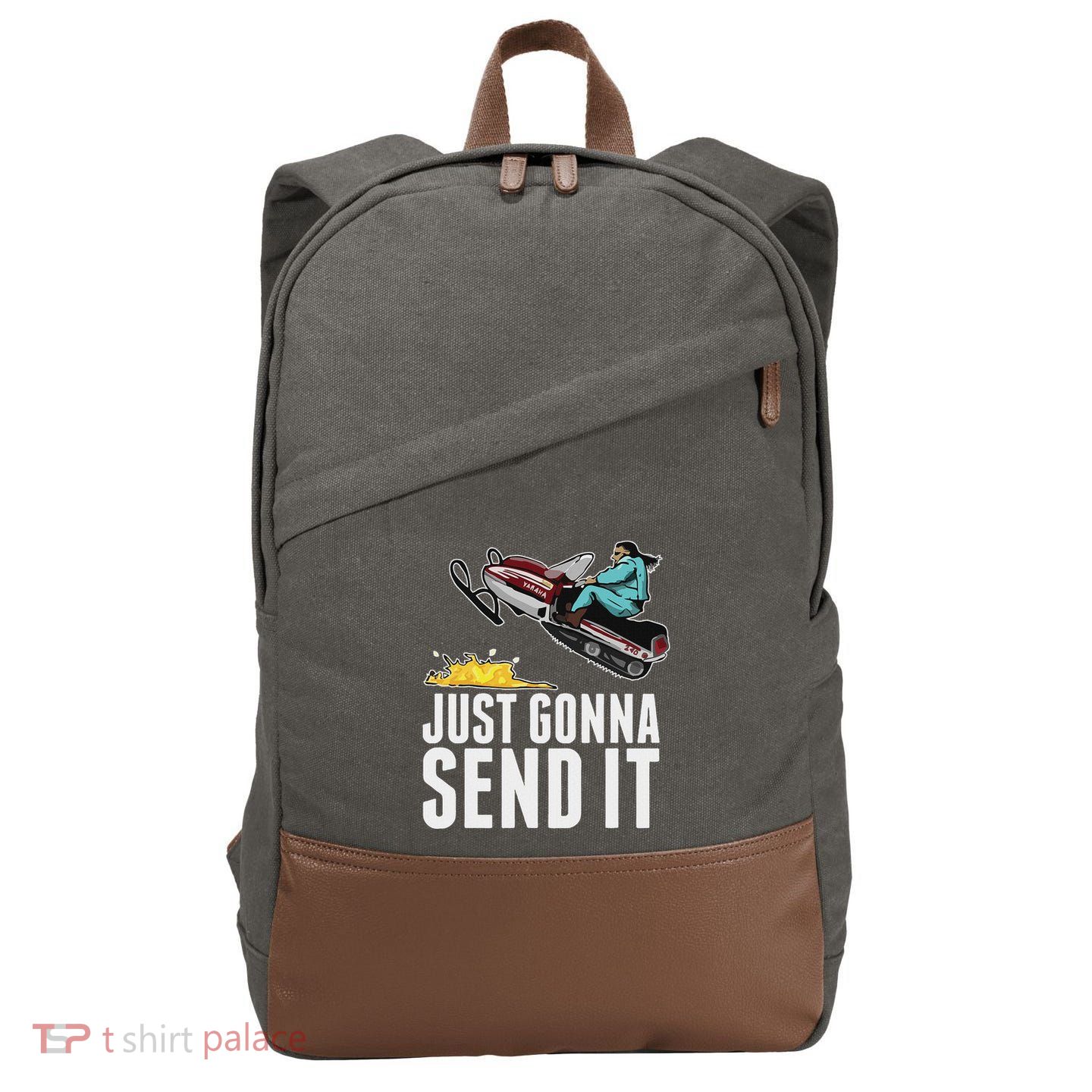 Cool Just Gonna Send It Cotton Canvas Backpack