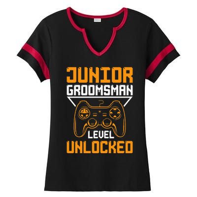 Cute Junior Groomsman Gaming Wedding Party Jr Gift Ladies Halftime Notch Neck Tee