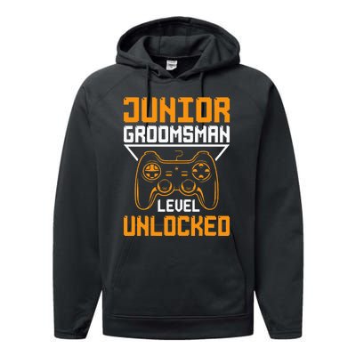 Cute Junior Groomsman Gaming Wedding Party Jr Gift Performance Fleece Hoodie