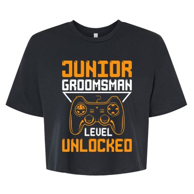 Cute Junior Groomsman Gaming Wedding Party Jr Gift Bella+Canvas Jersey Crop Tee