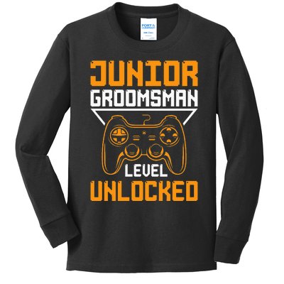 Cute Junior Groomsman Gaming Wedding Party Jr Gift Kids Long Sleeve Shirt