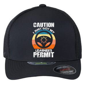 Caution Just Got My LearnerS Permit Apparel For New Drivers Flexfit Unipanel Trucker Cap