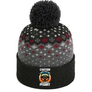 Caution Just Got My LearnerS Permit Apparel For New Drivers The Baniff Cuffed Pom Beanie