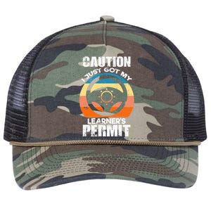 Caution Just Got My LearnerS Permit Apparel For New Drivers Retro Rope Trucker Hat Cap